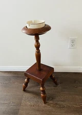 Vintage Wooden Smoking Ashtray Stand 23 Inches Tall