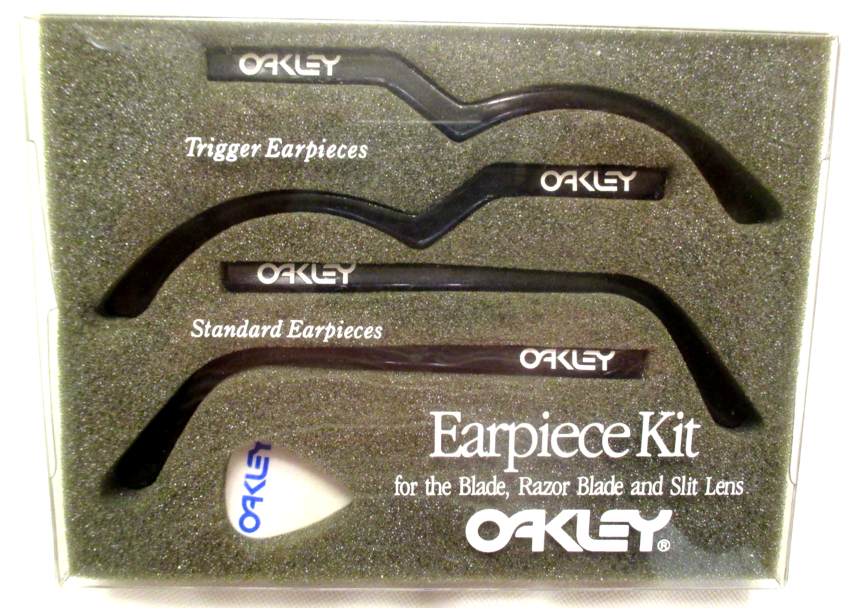 OAKLEY RAZOR BLADES NEW CRYSTAL BLACK COMPLETE KIT TRIGGER ARMS
