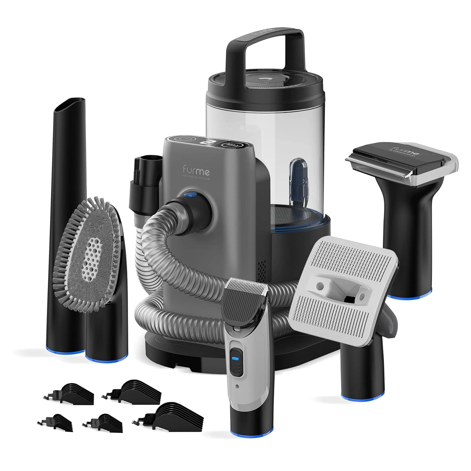 Pet Grooming Vacuum Kit - Quiet Dog & Cat Hair Remover with Tools & Canister