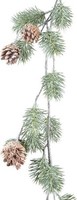 artplants KüNstliche Tannengirlande Symbar Mit Zapfen, Gefroren, 205Cm