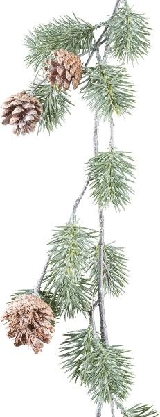 artplants KüNstliche Tannengirlande Symbar Mit Zapfen, Gefroren, 205Cm-image