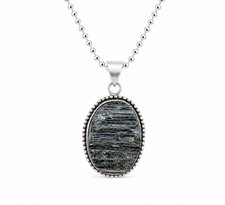 Raw Black Tourmaline Necklace Natural Protection Crystal Pendant 24 Inch
