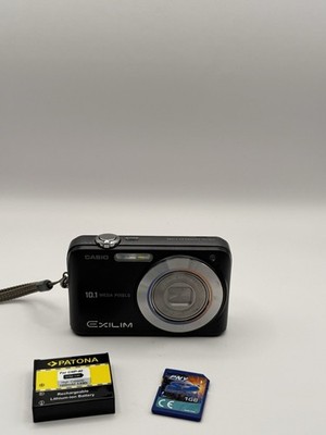 Casio Exilim EX-Z1080 10.1MP Digitalkamera Schwarz Y2K Digicam Zubehörpaket
