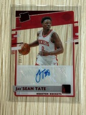 2020 Clearly Donruss Rated Rookie Red #/49 Jae'Sean Tate #RRA-JST Auto Rockets