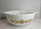Vintage Pyrex Milk Glass Butterfly Gold Cinderella Casserole Bowl 443 2.5 Quart