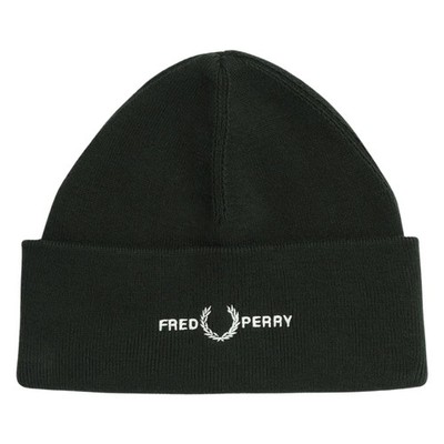 Fred Perry   Dunkelgrüne Beanie mit Grafiklogo