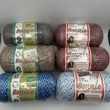 LOT OF 6 - NEW - Pepperell Braiding Co BONNIE Macrame Craft Cord Mixed Colors