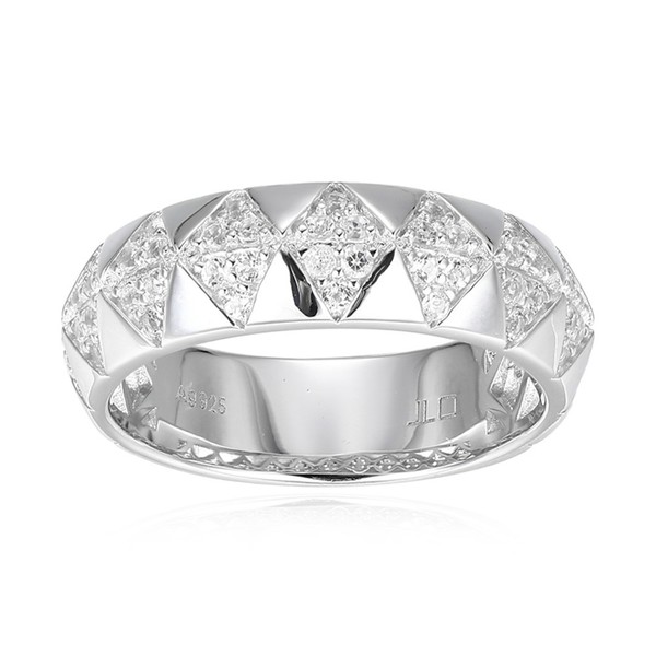 Cavill Damenring 925 Sterling Silber WeißEr Topas 0,48Ct Geometrisch-image