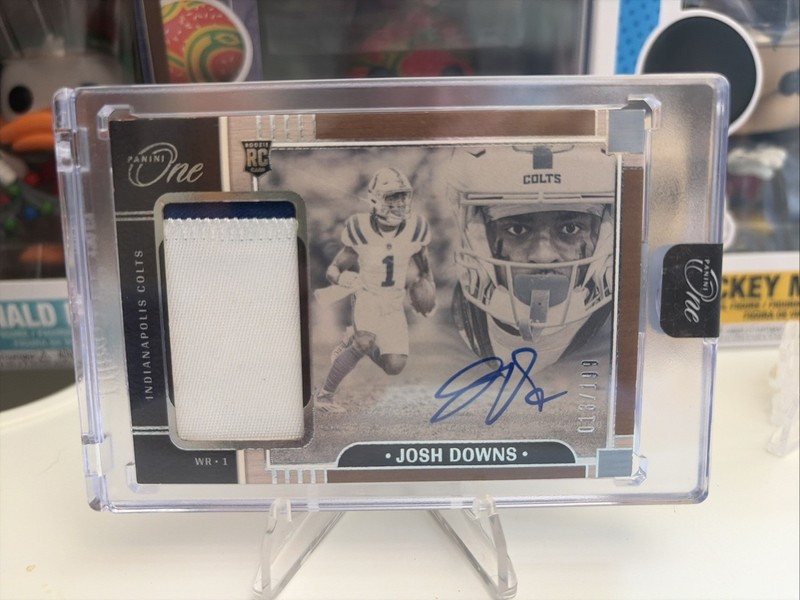 2023 Panini One Sealed Josh Downs Colts Rookie Patch On Card Auto #19 /199