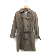 MK MICHEL CLAN KLEIN Trench Coat Middle Belt Double Liner Plain Cotton Used 5297