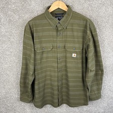 Carhartt Men's XL Loose Fit Midweight Chambray Long-Sleeve Shirt TW4447 Green