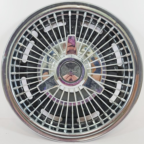 1964-1966 Chevrolet Chevelle Chevy II Corvair # 3953 14" Wire Spinner Hubcap SET - Picture 5 of 13
