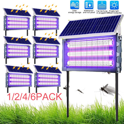 Solar Bug Zapper Outdoor Mosquito Zapper 4500V Electric Fly Zapper Waterproof US