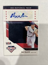 2019 Panini USA Baseball Silhouettes  Max Rajcic BO Jerseys /199 (AU, MEM, RC)
