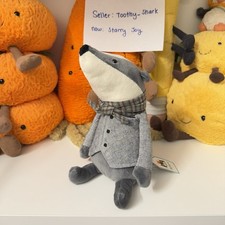 Jellycat Riverside Rambler Badger BNWT - Retired Rare - Fast Ship from US