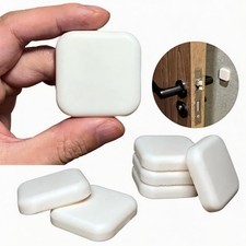 Door Stoppers for Wall, Silicone Door Knob Wall Protector, Square White Str...