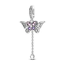 Butterfly Charm Fit for Bracelet,925 Sterling Silver Charms for Women Brace - 01