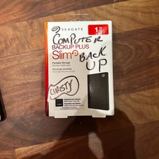UNUSED Seagate Backup Plus Slim 1TB HDD External Hard Drive Portable Storage