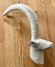 VTG RESTORATION HARDWARE BABY/CHILD PAPIER-M CH  SMALL ANTELOPE HEAD WALL DECO