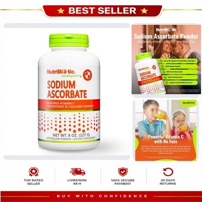 NutriBiotic Vitamin C Sodium Ascorbate Powder 8 oz Vegan Non-Acidic