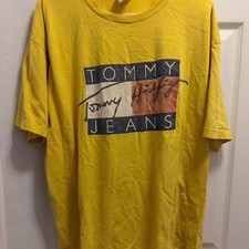 1997-1999 Tommy Jeans Big Flag Tee - Gold/Yellow - XXL