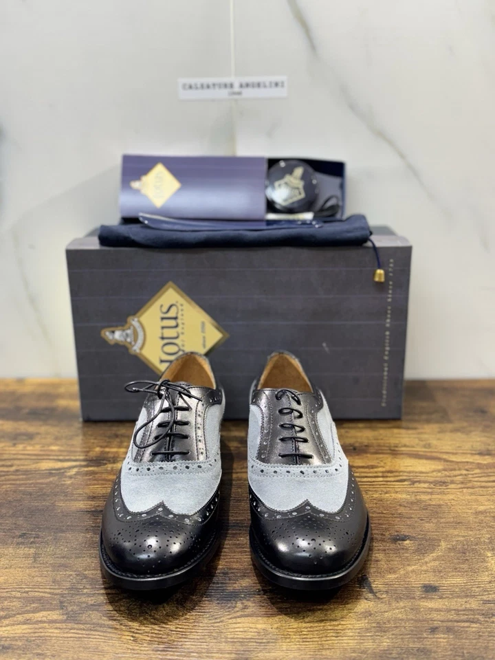 Lotus Of England Stringata Pelle Nera Luxury Goodyear Handmade Scarpa Donna 40 - Immagine 2 di 4