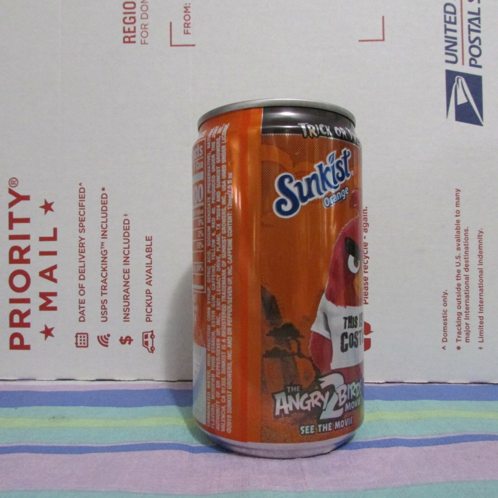 2019 ANGRY BIRDS 2 EMPTY Soda Pop Can 7.5 oz Sunkist RED  1 of 6 HALLOWEEN - Picture 5 of 7