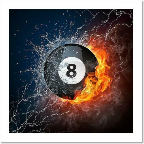 Rules of 8 Ball Pool Eight Billiards Table Game Cue Room Chart Art Poster  24x36