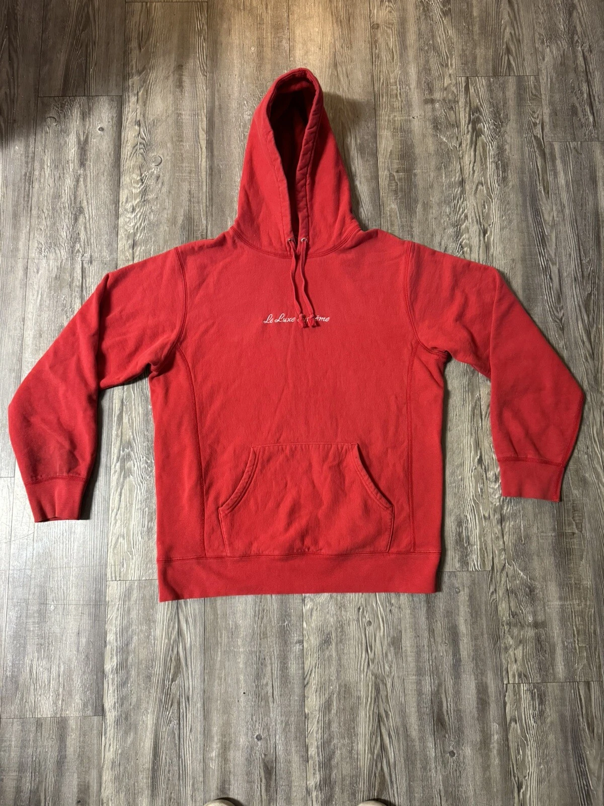 Pull à capuche Supreme « Le Luxe Supreme » pour hommes taille grande SS19 rouge