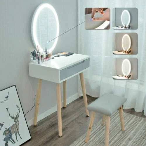 Weiße Schminktische mit Spiegel