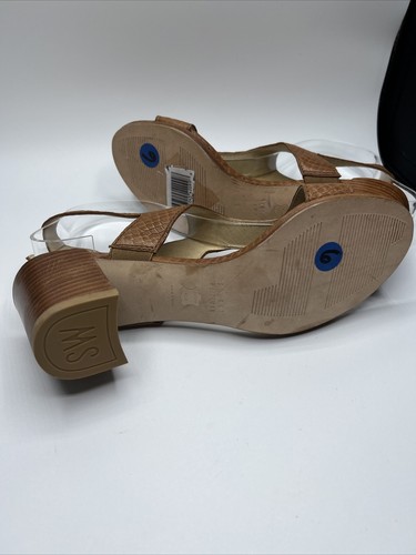 STUART WEITZMAN Crocodile Phoenix Leather sandals brown US SZ 6.5 new **read!** - Picture 8 of 9