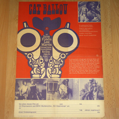 DDR-Kinoposter CAT BALLOU (1965) Jane Fonda Lee Marvin GDR 1971 tru vintage