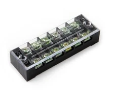 1pc 6-Position 600V 15A Double Row Barrier Block Screw Terminal Strip
