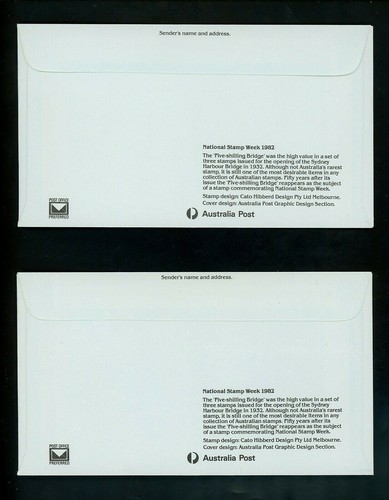 Postal History Australia FDC #846 SET OF 9 Stamp Week Sydney Harbor Bridge 1982 - 第 4/10 張圖片