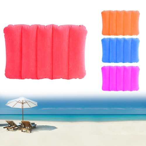 Cojín Inflable Flocado 31x47cm Mar Piscina Colorido Reposacabezas DFH