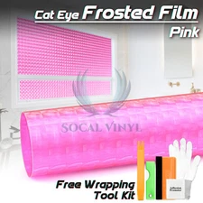 Pink Cat Eye Frosted Film Glass Office Home Bathroom Window Security Privacy DIY