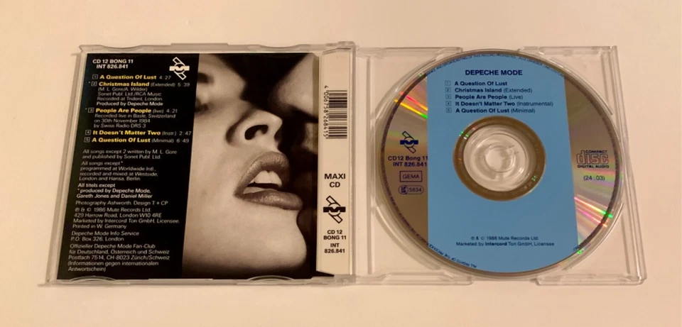 Import (Germany) CD Single Depeche Mode A Question Of Lust (1988) Original Press - Image 2 of 4