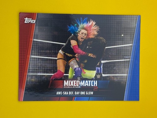 Awe-Ska Day One Glow Asuka Topps Mixed Match Challenge 2019 WWE Wrestling Card
