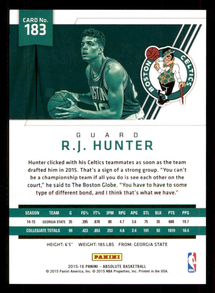 2015-16 Absolute Memorabilia #183 R.J. Hunter RC /999 - Image 2 of 2