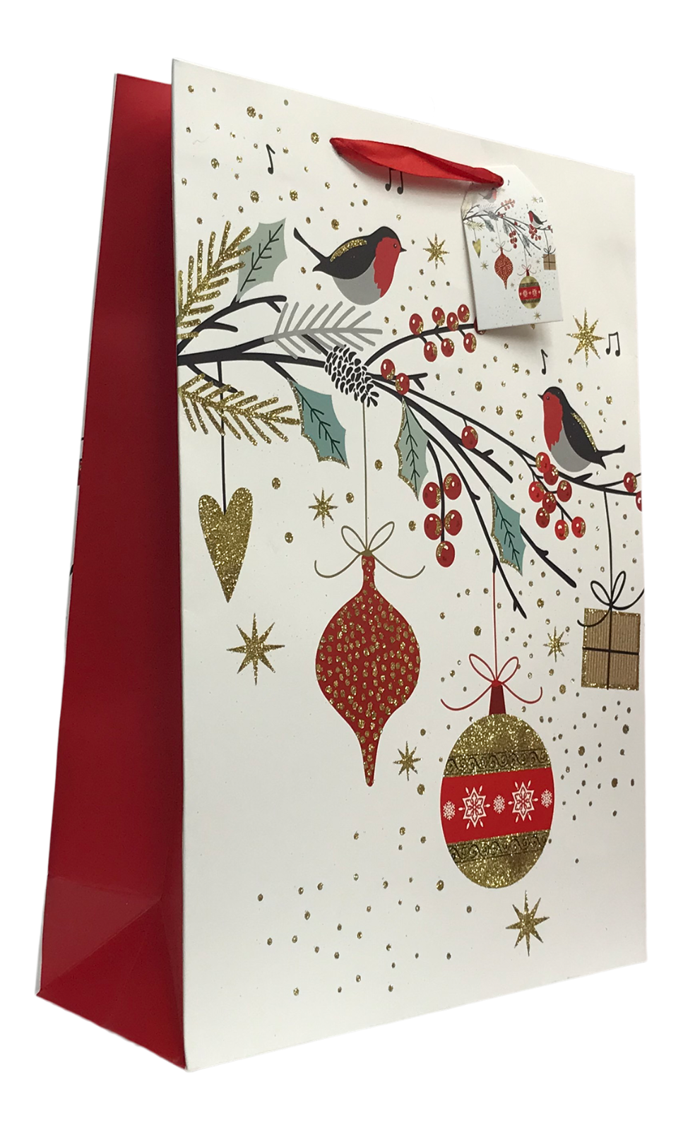 6 Large Christmas Gift Bags Set Present Bags Festive Xmas Glitter