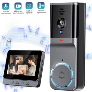2.4G Wireless Smart LCD Screen Intercom Video Doorbell Camera Monitor Home 4.3"