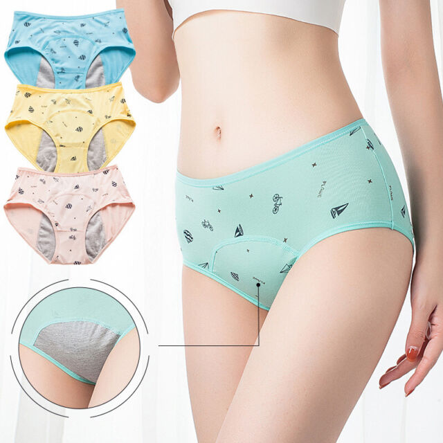 Girls Cute Printed Briefs Menstrual Period Panties Leak-Proof Knickers Underwear