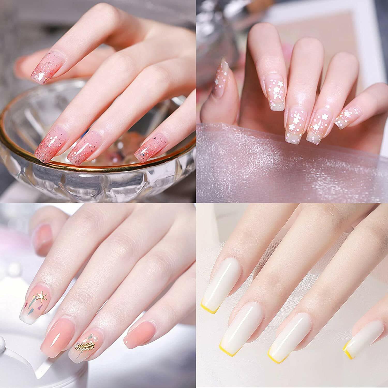 Short Half Cover Nail Tips French coffin Nail Tips for Acrylic Nails