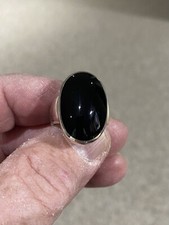 Black Onyx and Sterling Silver Ring Ring