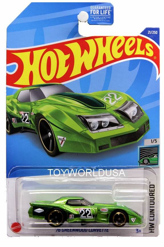 【送料無料】 HW #21 Wheels Hot 2022 Contoured Corvette Greenwood '76 乗用車