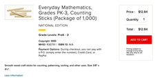 Counting Craft sticks package of 1,000