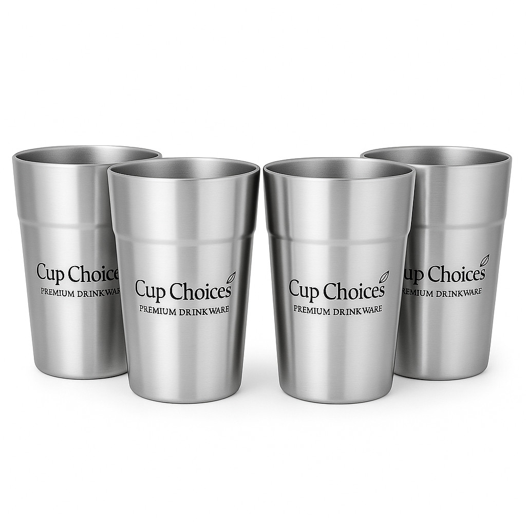 4 Packs 16 Oz Double Wall Insulated Metal Cup Stainless Steel Tumblers Durable