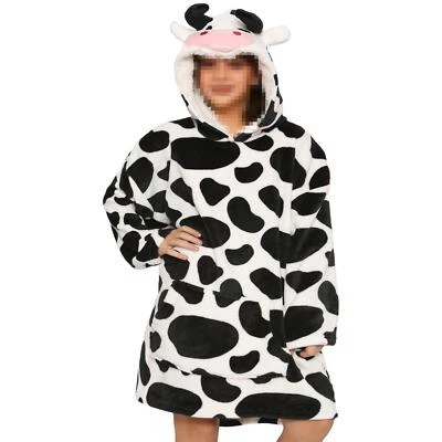 A2Z Unisex Men's Ladies Oversized World Book Day Hoodie Cow Snuggle Soft Blanket