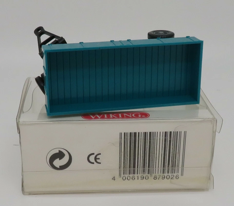 WIKING HO 1/87 Rimorchio Agricolo Blu Vuoto #879213 In Scatola - Immagine 2 di 4