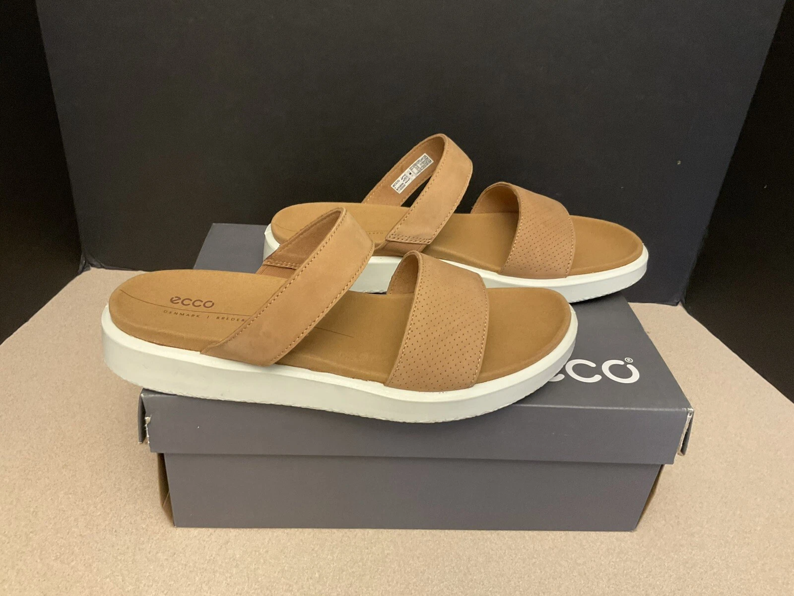 Nuovo! Sandali donna ECCO Yuma in cashmere con doppio cinturino. Taglia EU 41 US10 10 5